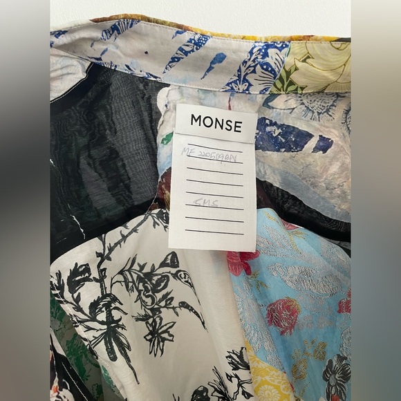 MONSE mixed print linen blend button up shirt - Picture 8 of 8